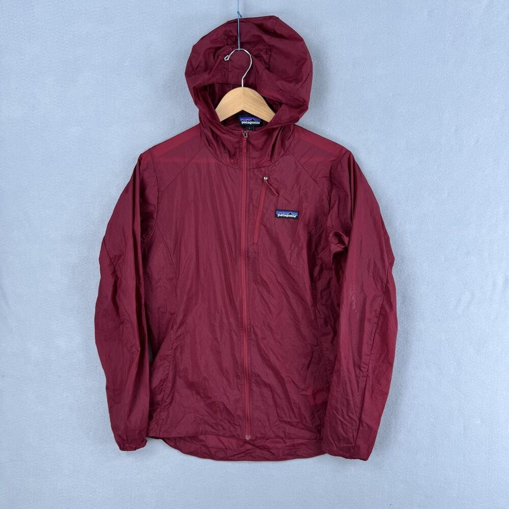 Patagonia Houdini Jacket Womens Large Red Hooded Nylon Windbreaker Lightweight